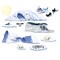 Party Central Club Pack of 144 Blue and White Nautical Arctic Iceberg Wall Decors 59"